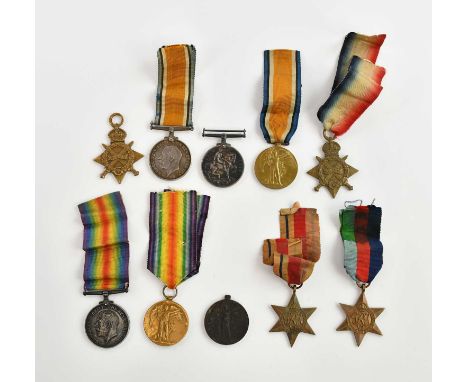 A collection of WWI and WWII medals including a WWI medal pair, comprising War Medal and Victory Medal awarded to 203761 Pt. 