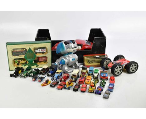 REVELL; a model Ferrari 250 GTO scale:12, no. 8850, boxed, and a collection of models including chocolate wagons, Matchbox Mo