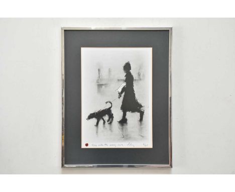 † HAROLD FRANCIS RILEY DL DLITT FRCS DFA ATC (1934-2023); pencil signed limited edition print, 'Alice with the Evening News',