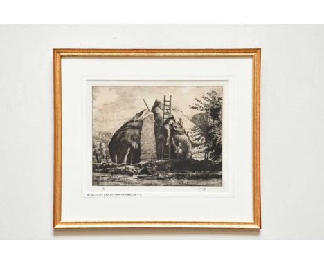 † CHARLES FREDERICK TUNNICLIFFE OBE RA (1901-1979); a pencil signed limited edition etching, 'The Newrick', 32/75, signed low
