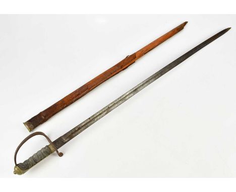 A WWI cavalry sword with shagreen grip, together with scabbard.