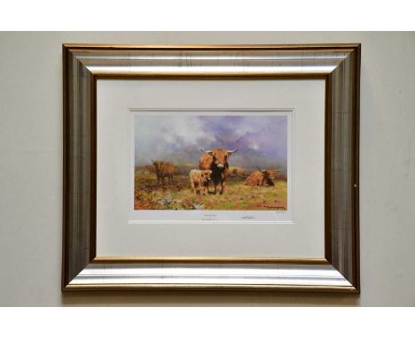 † DAVID SHEPHERD OBE FRSA; a signed limited edition print, 'Highland Mist', numbered 657/975, signed lower right, 29 x 42cm, 