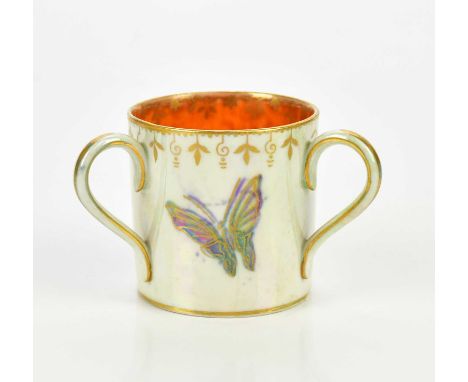 WEDGWOOD; a lustre tyg decorated with butterflies, height 5cm.Condition Report: Light wear to the gilding, but good condition