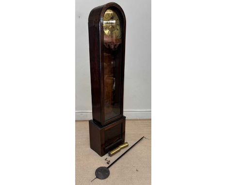 A 19th century mahogany cased regulator longcase clock, the brass face set with Arabic and Roman numerals and two subsidiary 