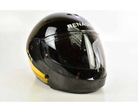 SCHUBERTH; a German Renault F1 pit helmet, in Alpinestar bag.