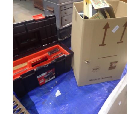 Selection of DIY tools and fittings including floor and wall tile cutter and various saws. Not available for in-house P&amp;P