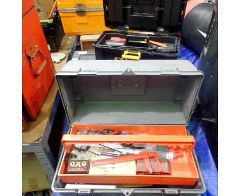 Three toolboxes with modelling, tools and paint contents. Not available for in-house P&amp;P
