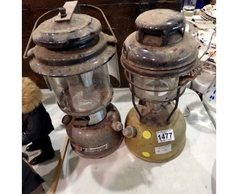 Two vintage storm lamps. Not available for in-house P&amp;P 