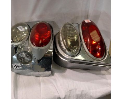 Pair of Rear chrome effect car lights. Not available for in-house P&amp;P 