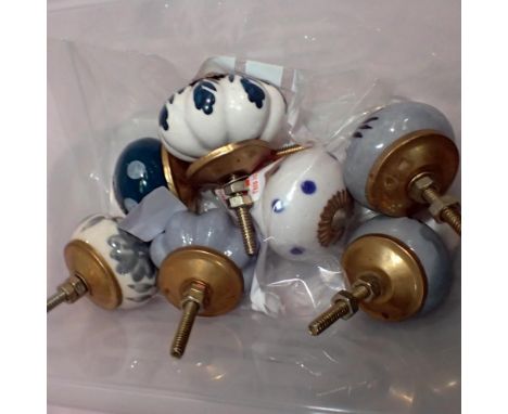 Seven ceramic drawer knobs. UK P&amp;P Group 1 (£16+VAT for the first lot and £2+VAT for subsequent lots) 