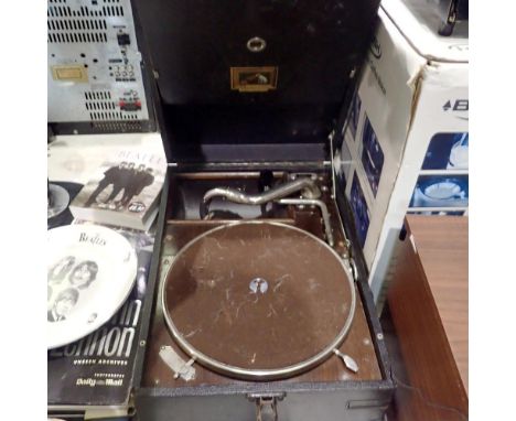 Vintage HMV gramophone. Not available for in-house P&amp;P 