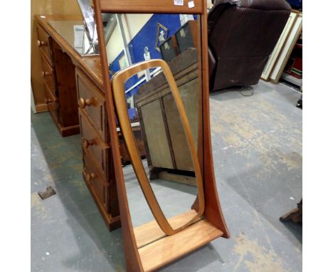 G Plan style mirror with shelf, H: 110 cm, and a smaller mirror. Not available for in-house P&amp;P