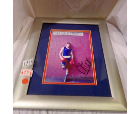 Signed Amir Khan print, posing at Carlisle Lane. COA included. Not available for in-house P&amp;P