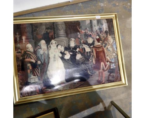 Large Elizabethan style print, 88 x 65 cm. Not available for in-house P&amp;P