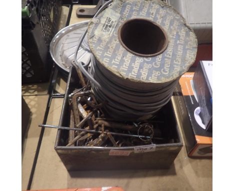 Large quantity of mixed Allen keys, drill bits and coil of cable. Not available for in-house P&amp;P