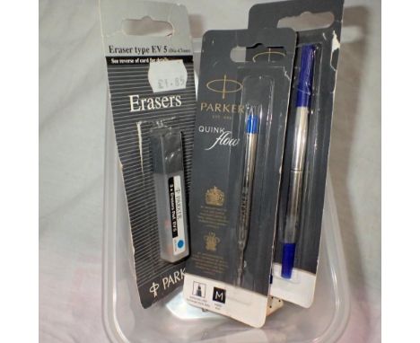 Box of Parker ballpoint pens and refills. UK P&amp;P Group 1 (£16+VAT for the first lot and £2+VAT for subsequent lots) 