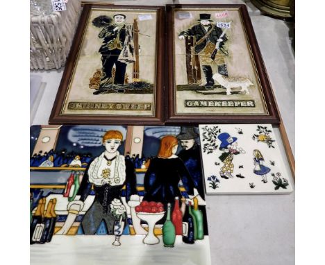 Chimney sweep, Game Keeper, Toulouse, and Alice in Wonderland tile art. Not available for in-house P&amp;P