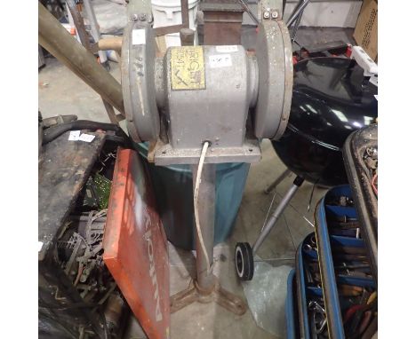 Dual bench grinder on a metal stand. Not available for in-house P&amp;P 