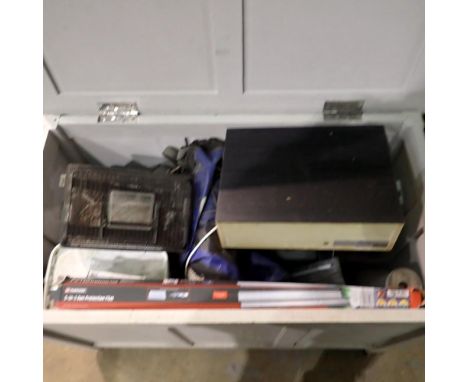 Large white storage box with tool contents. Not available for in-house P&amp;P 