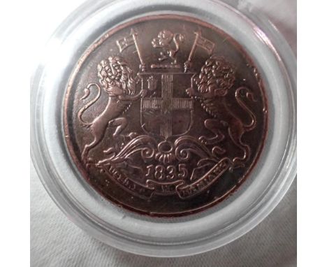 1835 quarter Anna of Colonial India. UK P&amp;P Group 0 (£6+VAT for the first lot and £1+VAT for subsequent lots) 
