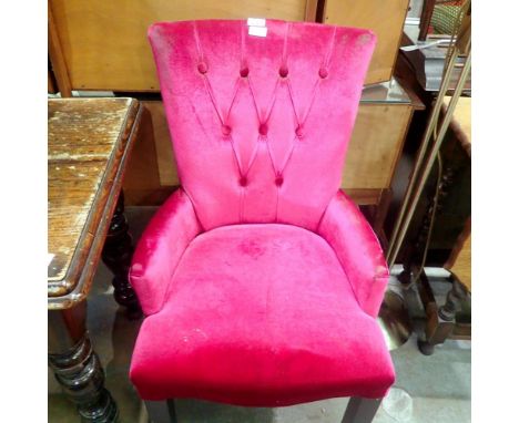 Upholstered button back bedroom chair. Not available for in-house P&amp;P 