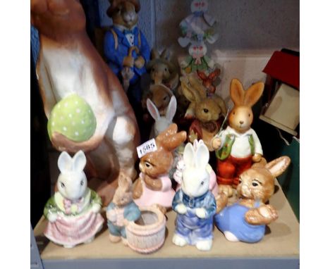 Collection of ceramic and resin Rabbit figures. Not available for in-house P&amp;P 