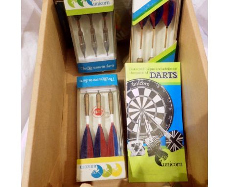 Mixed vintage Unicorn darts sets. Not available for in-house P&amp;P 