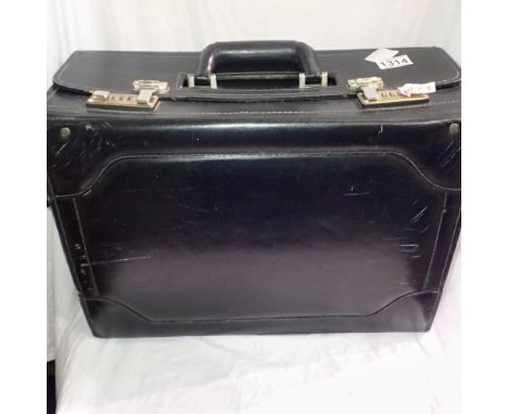 Large black, leather locking briefcase. Not available for in-house P&amp;P