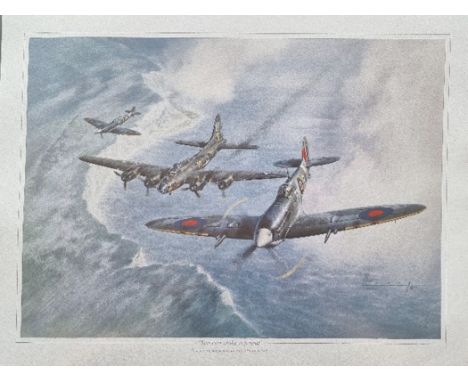 WW2 Colour Print Titled You Can Make It Friend From the original painting by Wilfred Hardy G.Av.A. Measures 18x14 inches appx