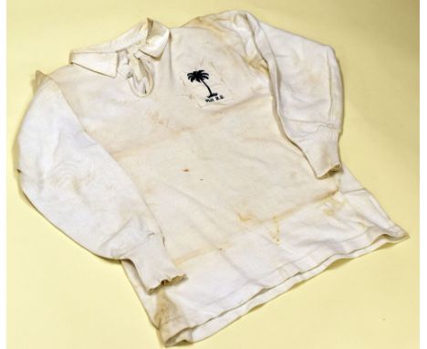 VINTAGE FIJI RUGBY UNION INTERNATIONAL JERSEY, CIRCA 1970s, No.16 stitched panel to reverse, stitched crest panel Condition: 