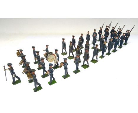 Britains Royal Air Force set 1527, Band with moustaches (one side drum stick missing, additional man with no arms), set 240 i