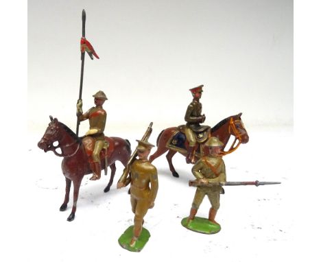 Britains PARIS OFFICE World War I British Army (Condition Good, mounted Staff officer possibly embellished) (4)