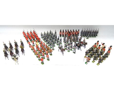 British Forces by John Ruddle: Mounted Band of the Hampshire Yeomanry Band and Escort of the Buffs, peak caps, Fusiliers at a