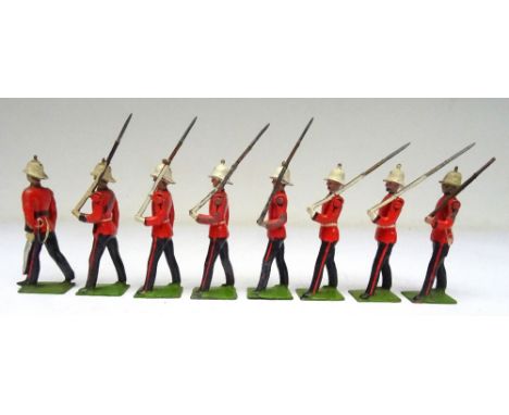 Britains set 1620, Royal Marine Light Infantry marching at the slope with Officer (Condition Very Good-Good, unmatched, one r