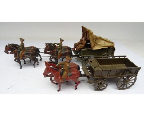 Britains set 1450 Royal Army Medical Corps Ambulance Wagon, service dress (two seated men missing, some parts not matching) a