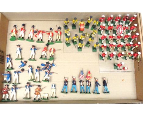 A quantity of Eyes Right plastic figures including full dress Marines and Army British and US Bands and marching, with Mounti