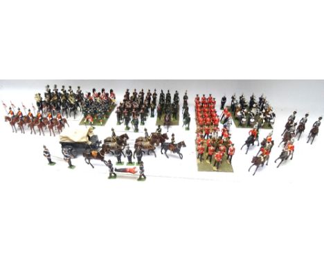 British Forces by John Ruddle: Royal Army Medical Corps four horse Ambulance wagon (one horse leg broken), mounted Band of th