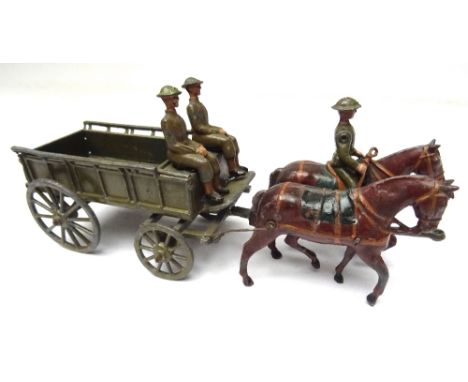 Britains RARE set 1450, Royal Army Service Corps GS Wagon, service dress, THIRD VERSION in steel helmets driver without moust