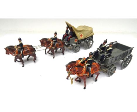 Britains set 145 Royal Army Medical Corps four horse Ambulance Wagon FIRST VERSION two seated Men (Condition Good, one driver