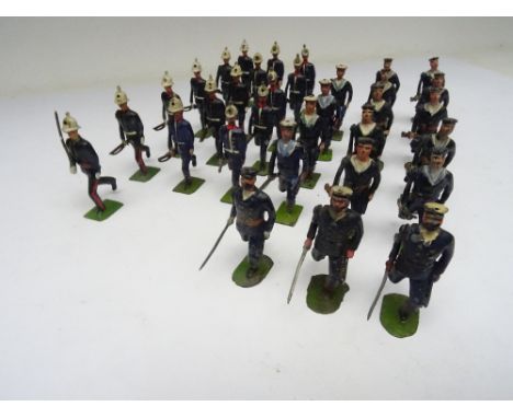 Britains set 78, Royal Navy Bluejackets running at the trail with Petty Officer, with additional seven Bluejackets and two Pe