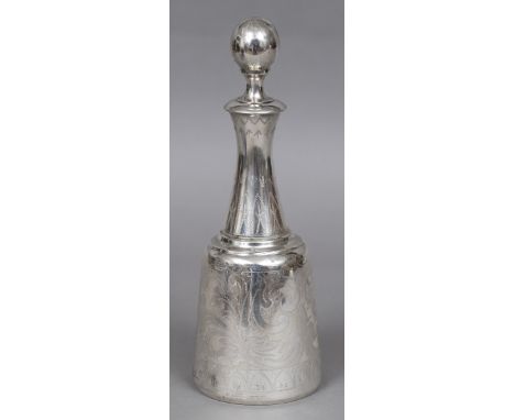 A Russian silver decanter and stopper, with 84 Zolotnik mark, town mark for St. Petersburg and assayer's mark K.COf mallet fo