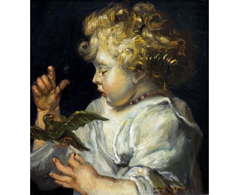 *AR GUISEPPE VAN WESTERHOUT (born 1929) Italian, after PETER PAUL RUBENS (1577-1640) FlemishBoy With BirdOil on boardSigned19