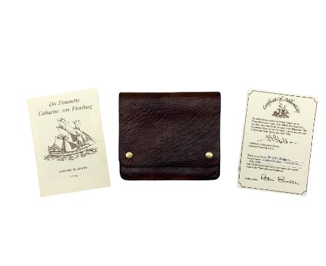 Leather wallet produced from leather recovered from the cargo of the Brigantine "Die Fraumetta Catharina von Flensburg" which
