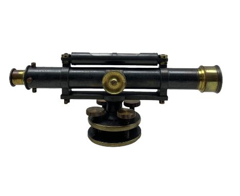 J &amp; W E Archbutt, brass mounted theodolite, numbered 1413, housed in original mahogany case, together with mahogany and b