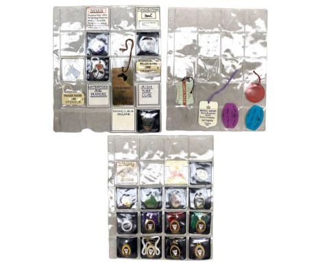 Collection of Irish enamel racecourse badges including Galway, Leopardstown, Tralee etc Nottingham Lady's Pass, First Day 190