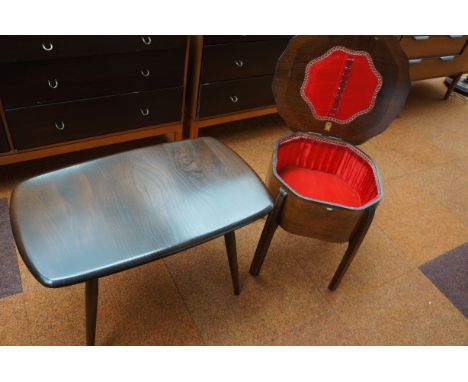 Ercol Coffee Table together with a Lidded Sewing Table 