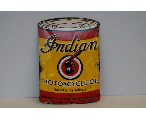 Indian motorcycle oil, enamel sign