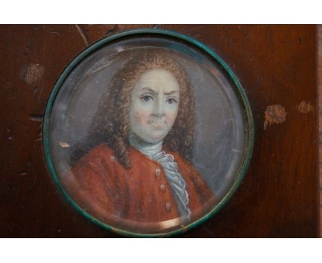 French 19th Century Portrait Miniature on Ivory of a nobleman in 18th Century dress - 4.5cm dia