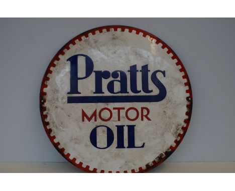 Pratts motor oil enamel sign