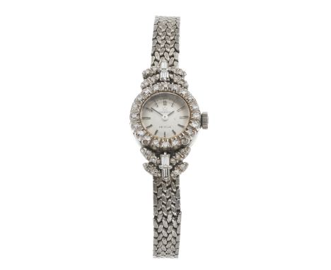 Omega, a stainless steel De Ville bracelet watch, third party diamond bezel and lugs, reference 511.166, signed manual wind m
